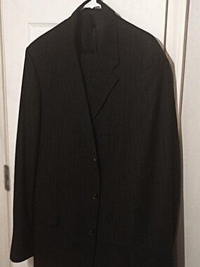 Stafford Men Charcoal Pinstripe 2 Piece Suit  44L